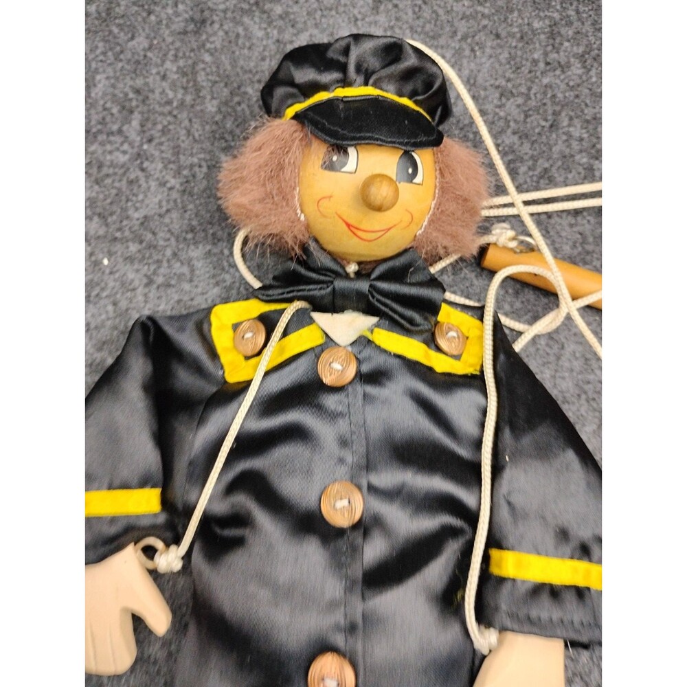 Vintage Sailor Military Policeman Wooden Marionette Puppet - Picture 2 of 8